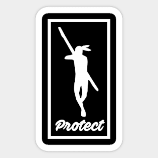 Protect (white) Sticker